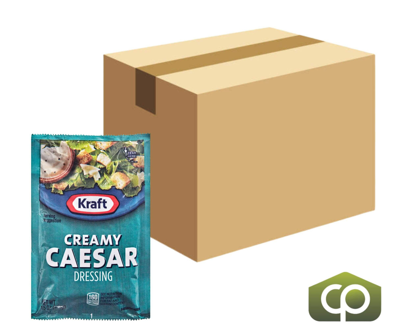 Kraft Creamy Caesar Dressing Packet 1.5 oz. - 60/Case - A Symphony of Cheese - Chicken Pieces