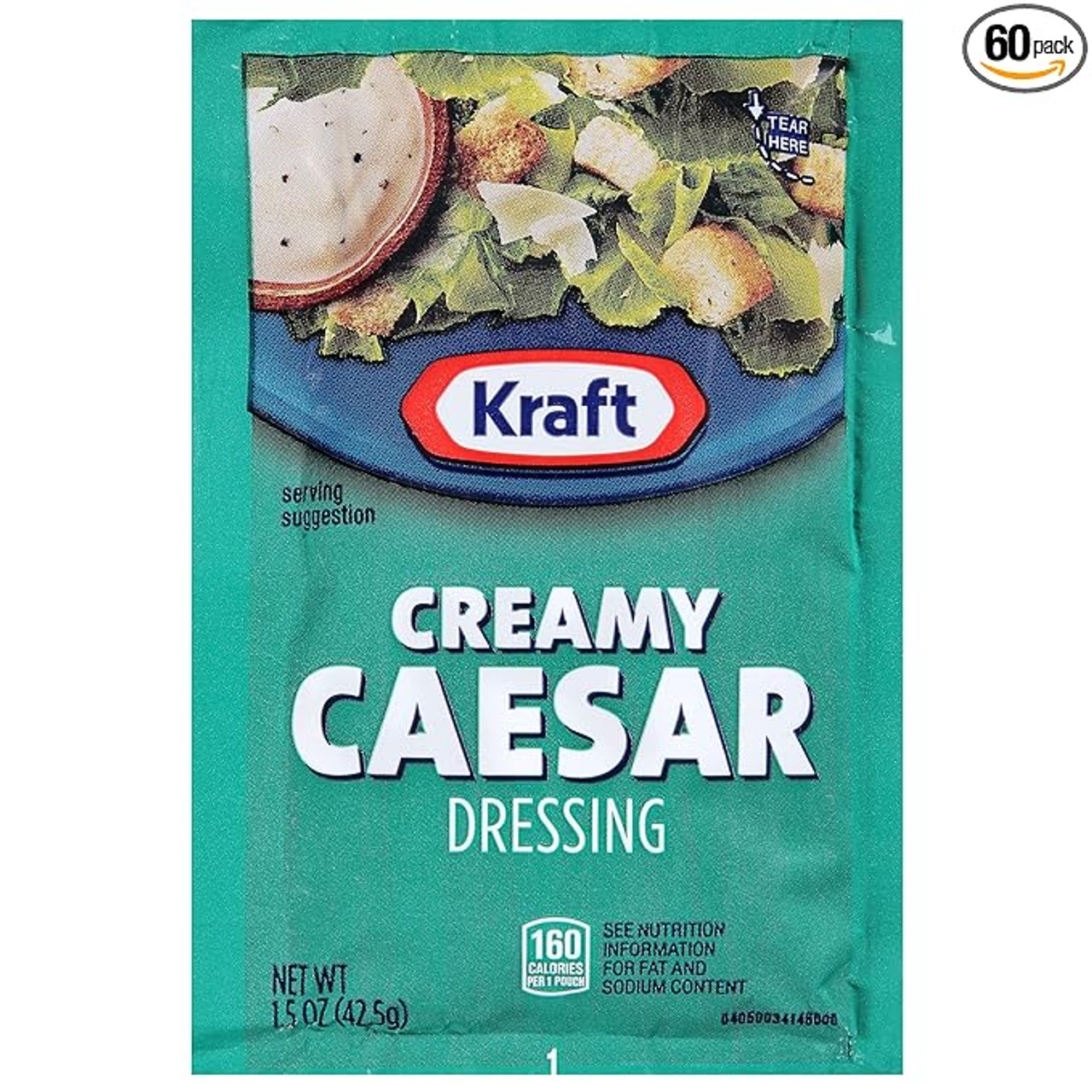 Kraft Creamy Caesar Dressing Packet 1.5 oz. - 60/Case - A Symphony of Cheese - Chicken Pieces