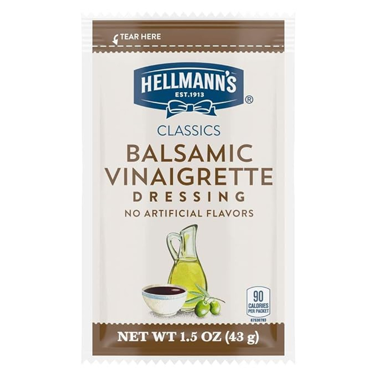 Hellmann's 1.5 oz. Balsamic Vinaigrette Dressing Packet - 102/Case Sweet-Acidic - Chicken Pieces