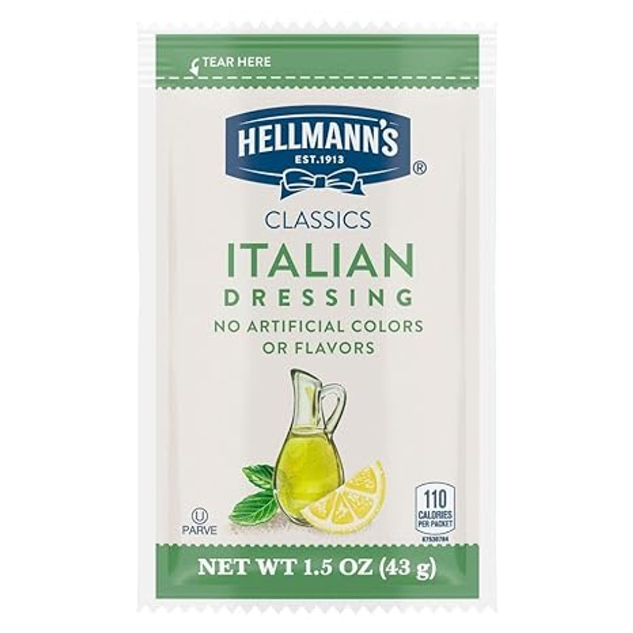 Hellmann's 1.5 oz. Zesty Italian Dressing Packet - 102/Case | Balanced Sweet - Chicken Pieces