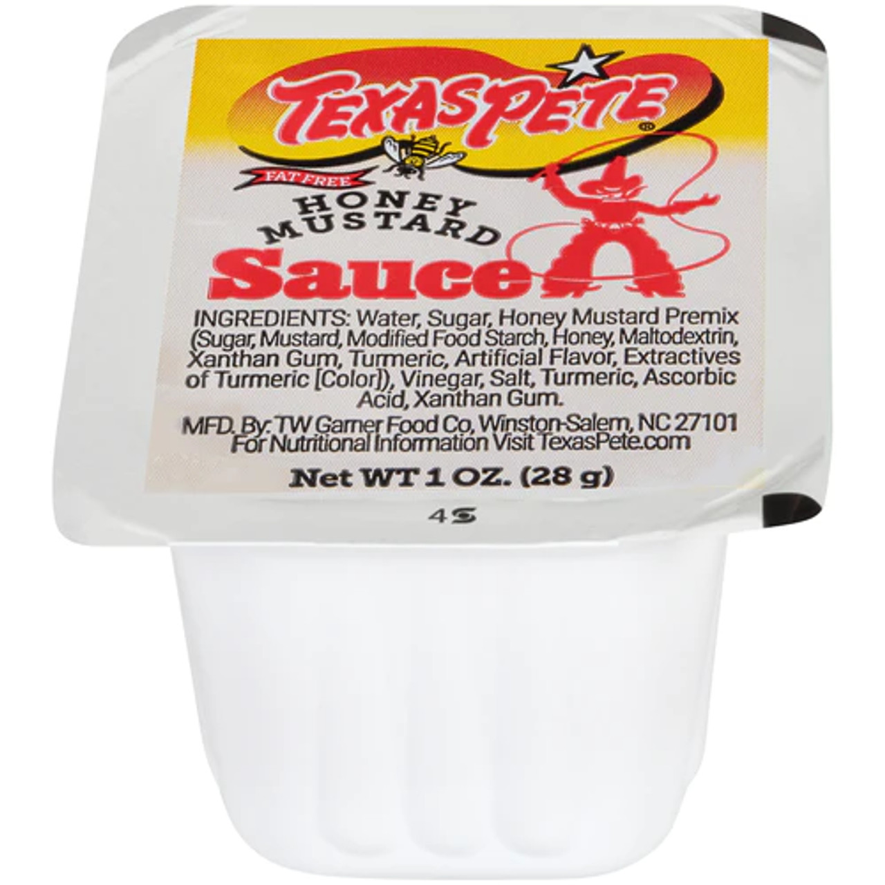 Texas Pete 1 oz. Honey Mustard Dip Cup - 150/Case | Sweet & Tangy Bliss - Chicken Pieces