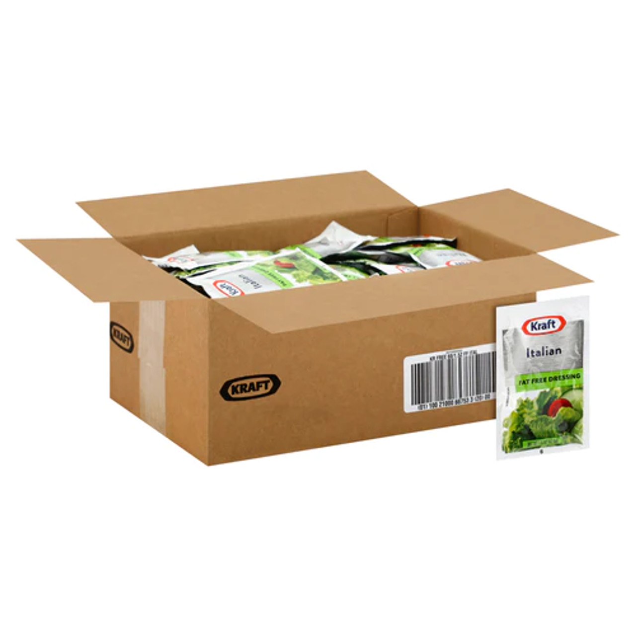 Kraft Fat-Free Italian Smooth & Sweet Dressing Packet - 1.5 oz. (60/Case) - Chicken Pieces