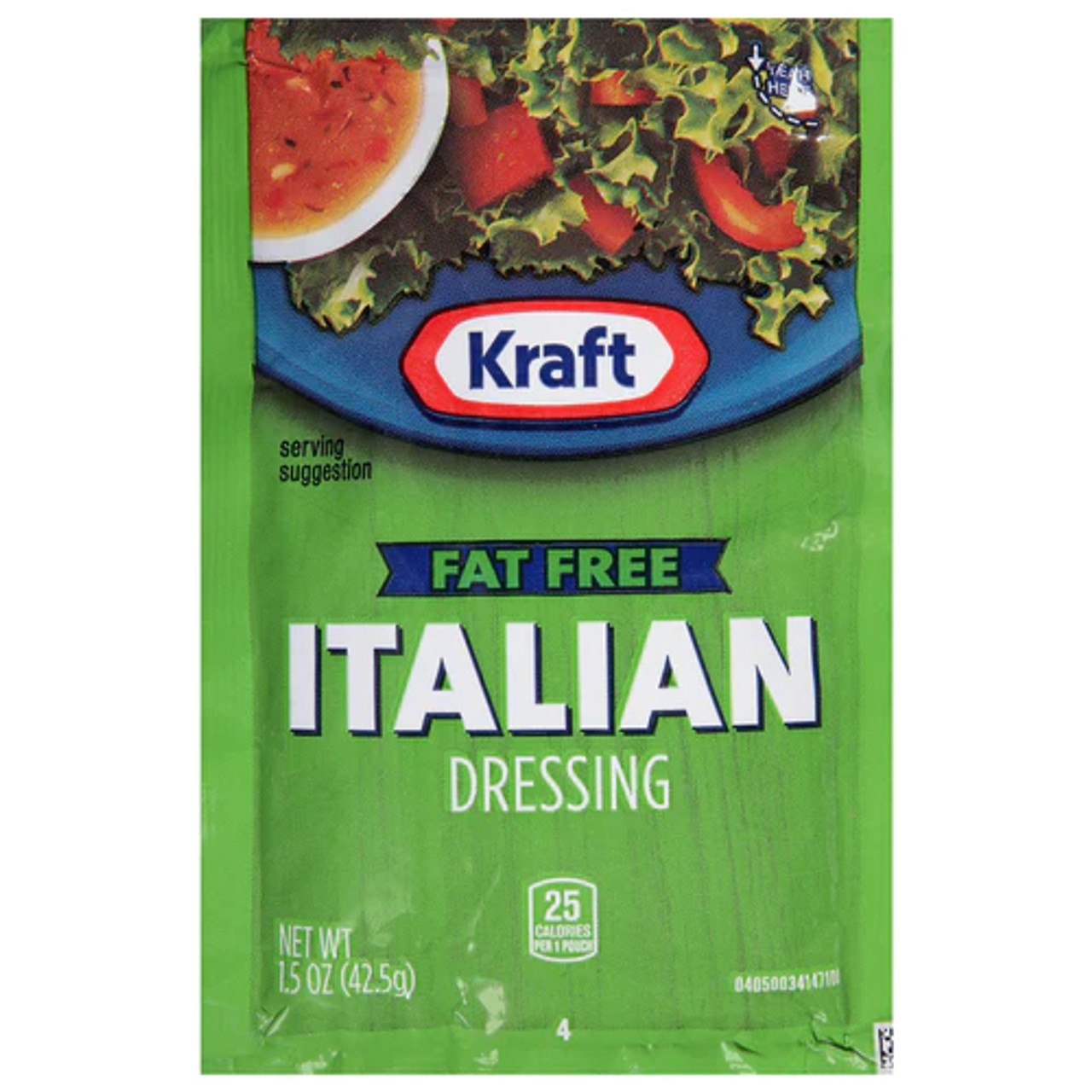 Kraft Fat-Free Italian Smooth & Sweet Dressing Packet - 1.5 oz. (60/Case) - Chicken Pieces
