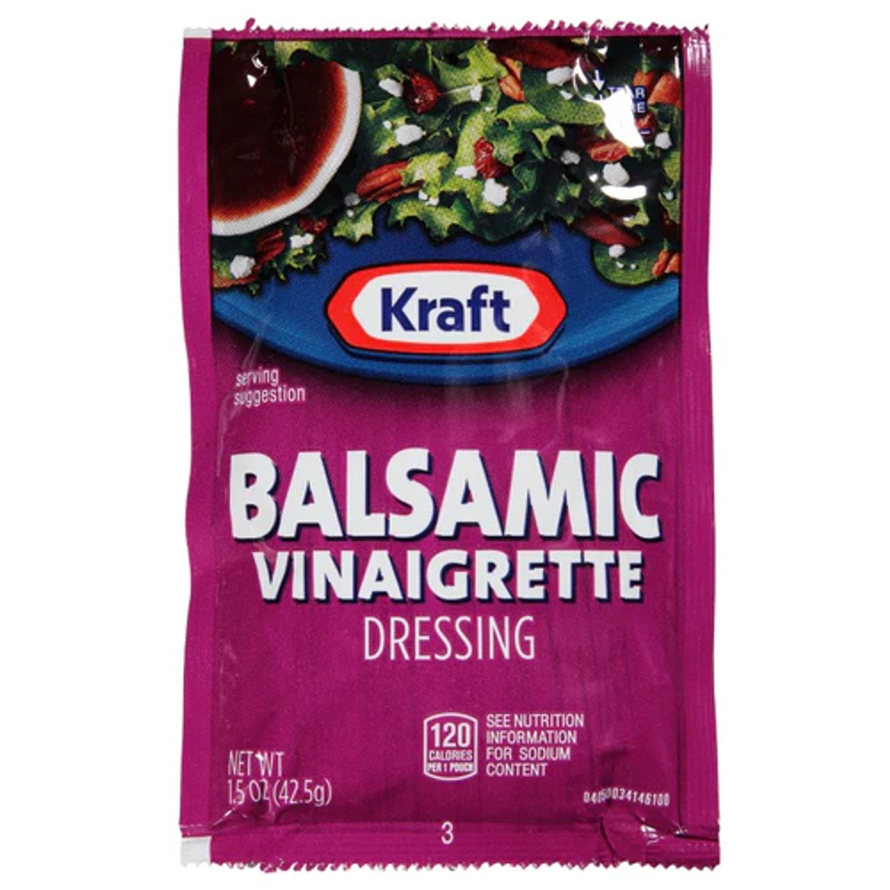 Kraft Balsamic Vinaigrette Dressing Packet - 1.5 oz. (60/Case), Silky Richness - Chicken Pieces