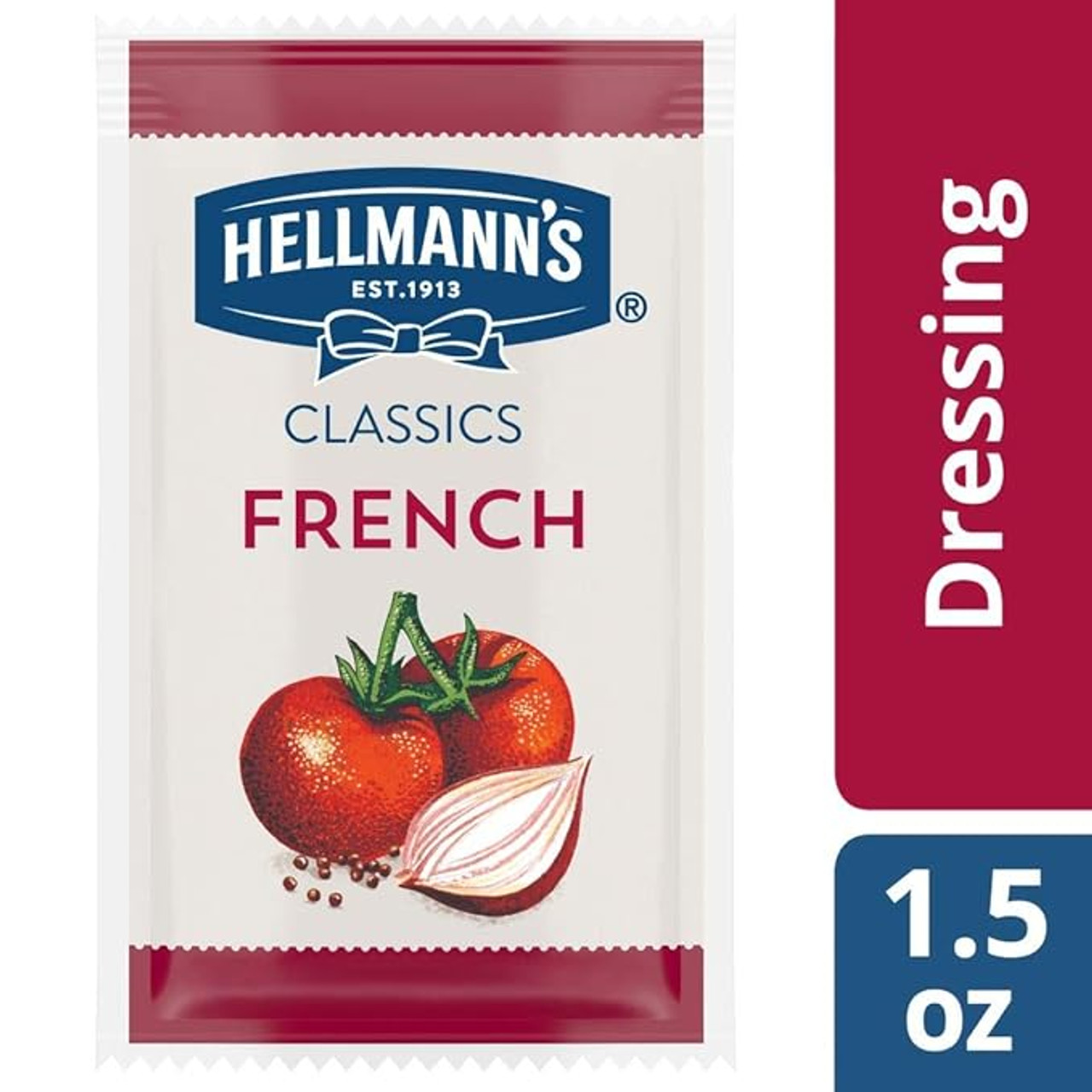 Hellmann's 1.5 oz. French Dressing Packet - 102/Case, Balanced Sweetness - Chicken Pieces