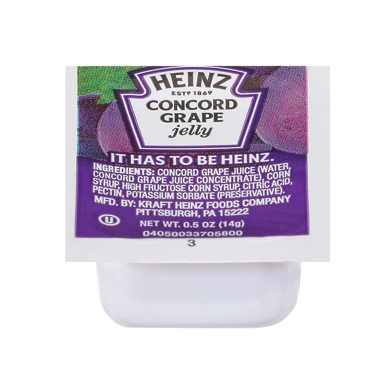 Heinz Concord Grape Jelly Portion Cups - 0.5 oz. (200/Case), Fresh and Sweet - Chicken Pieces