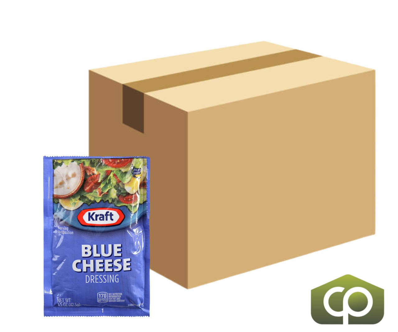 Kraft Blue Cheese Dressing Packet - 1.5 oz. (60/Case), Creamy Indulgence - Chicken Pieces