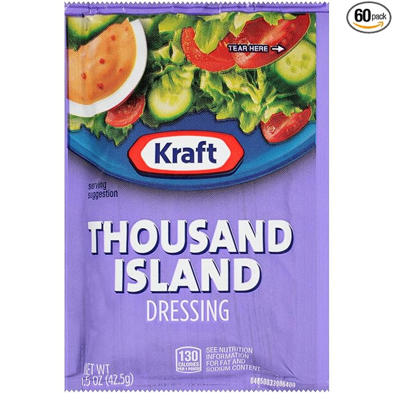 Kraft Thousand Island Dressing Packet - 1.5 oz. (60/Case), Robust Tanginess - Chicken Pieces