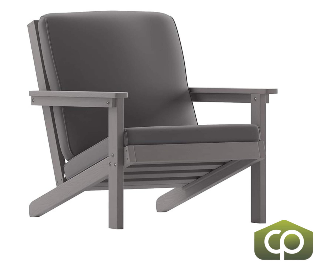 Flash Furniture Gray Fabric w/ Gray Resin Frame Adirondack Patio Club Chair JJ-C14021-GY-GG - Chicken Pieces