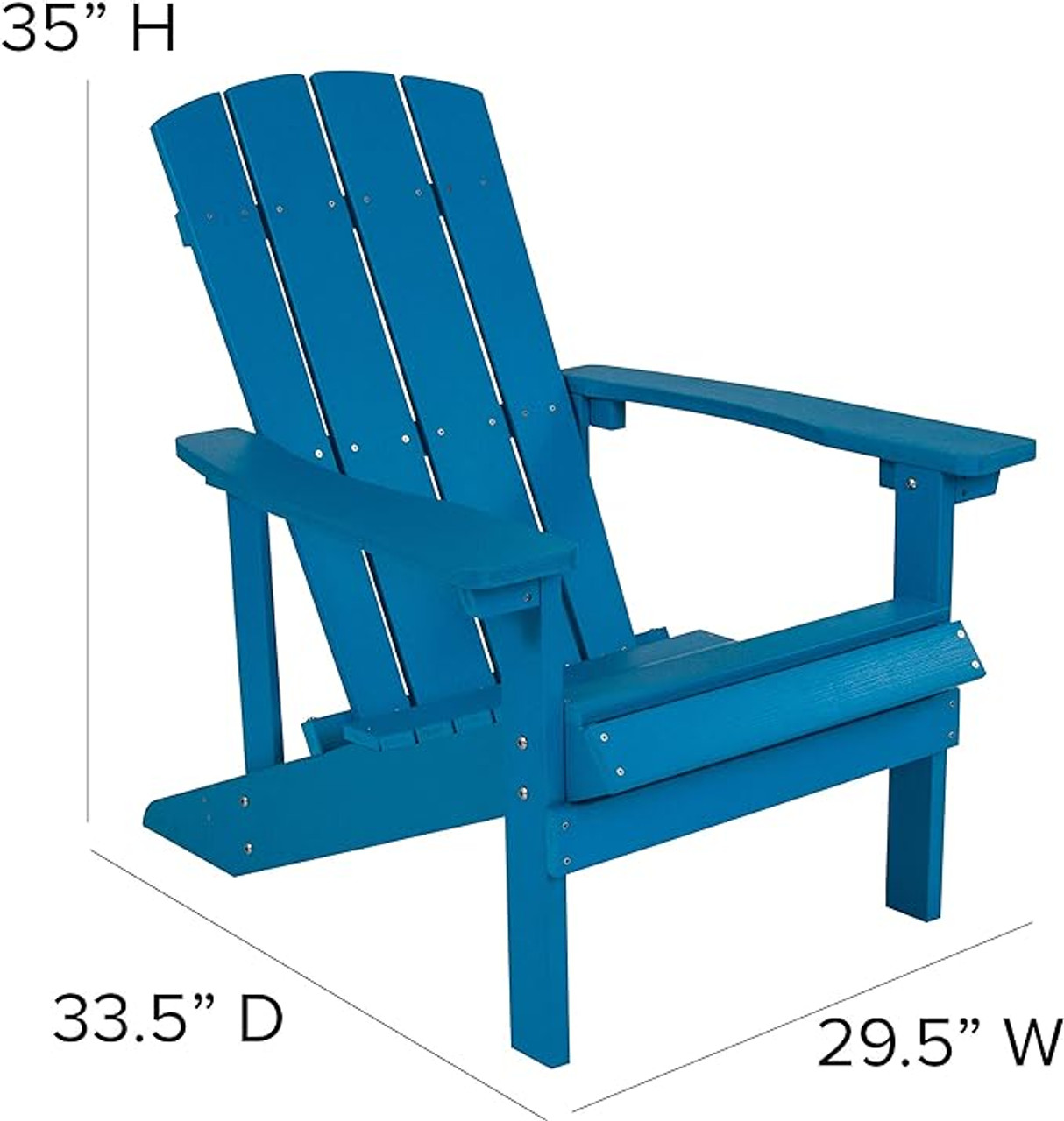 Flash Furniture 35"H, Resin, Blue 29 1/2"W  J-C14501-BLU-GG Charlestown Adirondack Chair - Chicken Pieces
