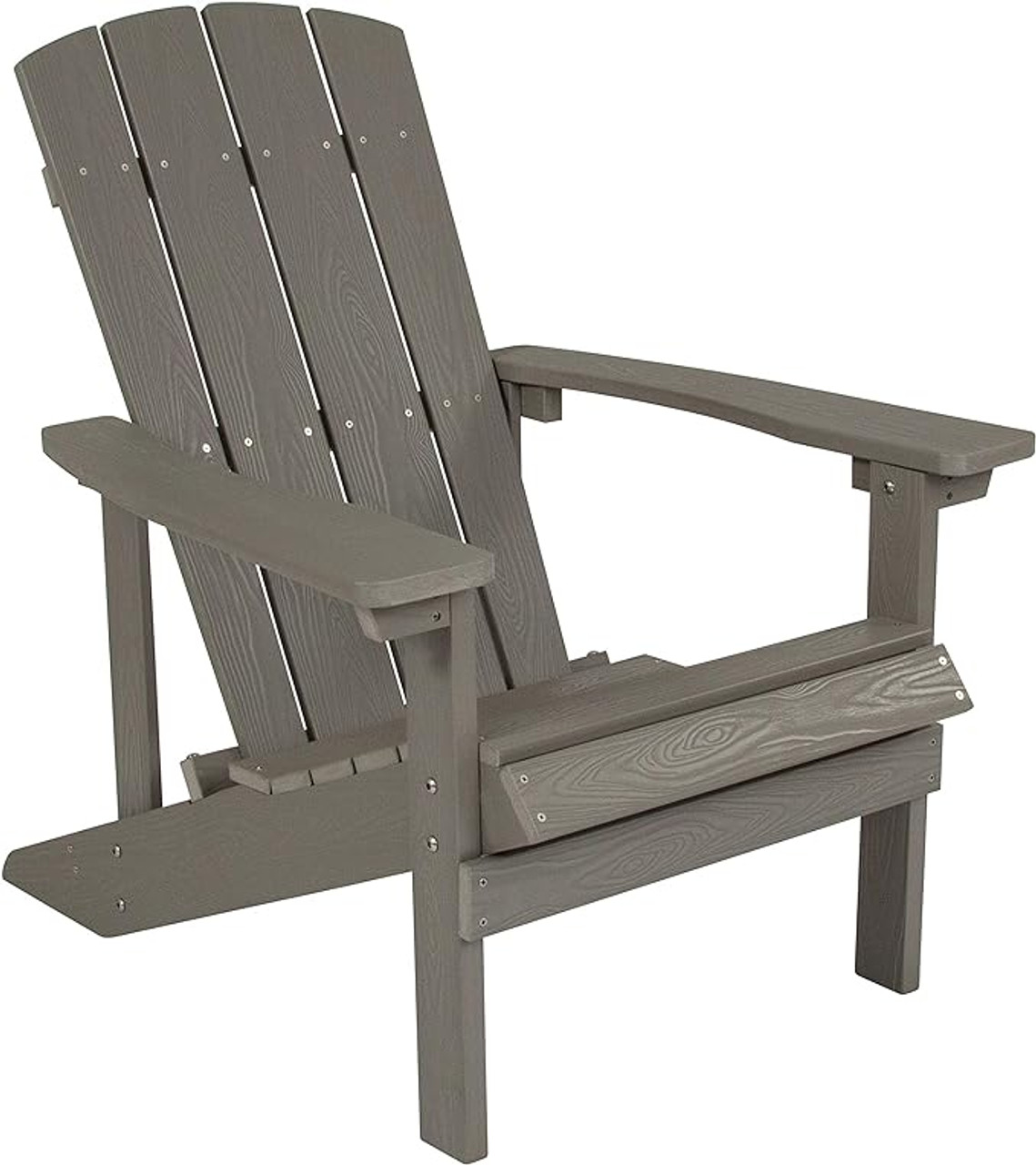 Flash Furniture 35"H, 29 1/2"W Resin, Gray JJ-C14501-LTG-GG Charlestown Adirondack Chair - Chicken Pieces