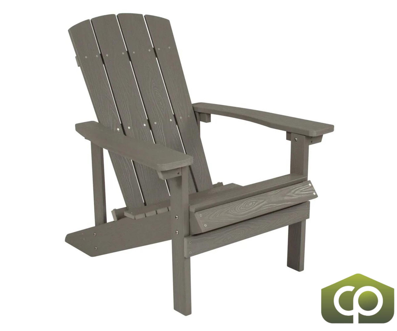 Flash Furniture 35"H, 29 1/2"W Resin, Gray JJ-C14501-LTG-GG Charlestown Adirondack Chair - Chicken Pieces