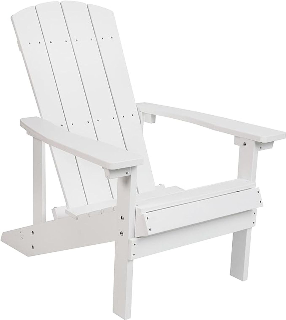 Flash Furniture 35"H, 29 1/2"W Resin, White JJ-C14501-WH-GG Charlestown Adirondack Chair - Chicken Pieces