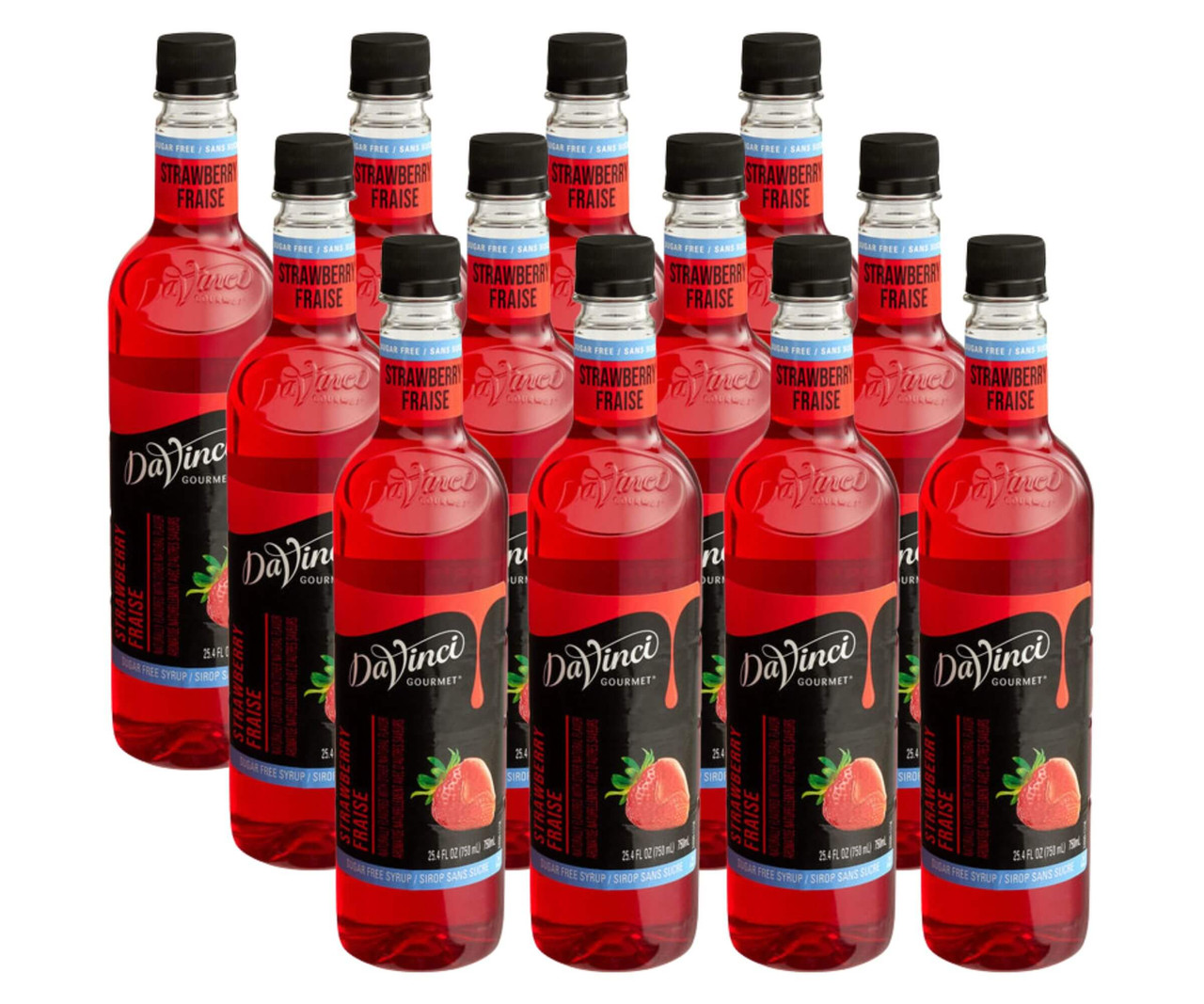 DaVinci Gourmet Sugar-Free Sweetener Strawberry Flavoring Syrup - 750 mL - Chicken Pieces