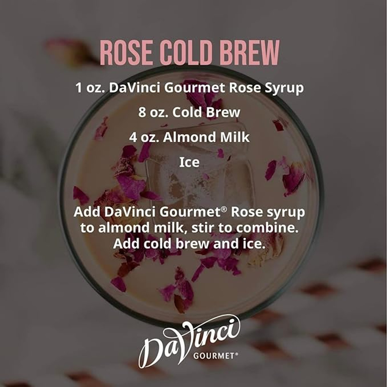 DaVinci Gourmet Elixir of Elegance: Classic Rose Flavoring Syrup 750 mL - Chicken Pieces