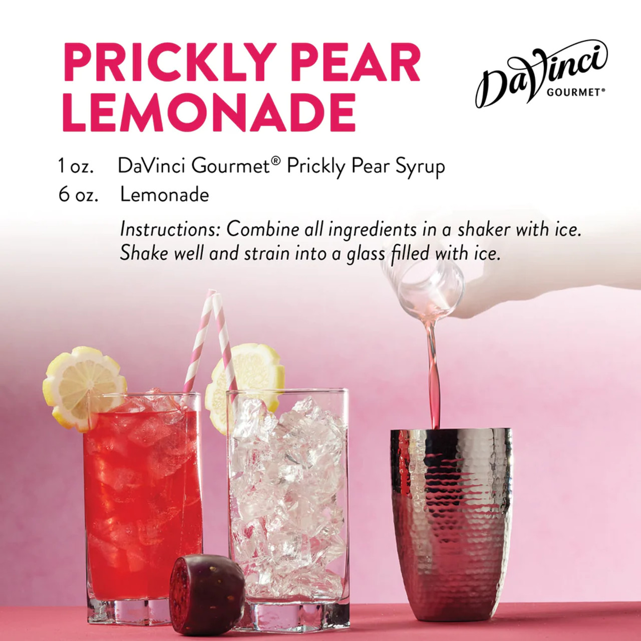 DaVinci Gourmet Classic Prickly Pear Flavoring 750 mL - Premium Fruit Syrup - Chicken Pieces