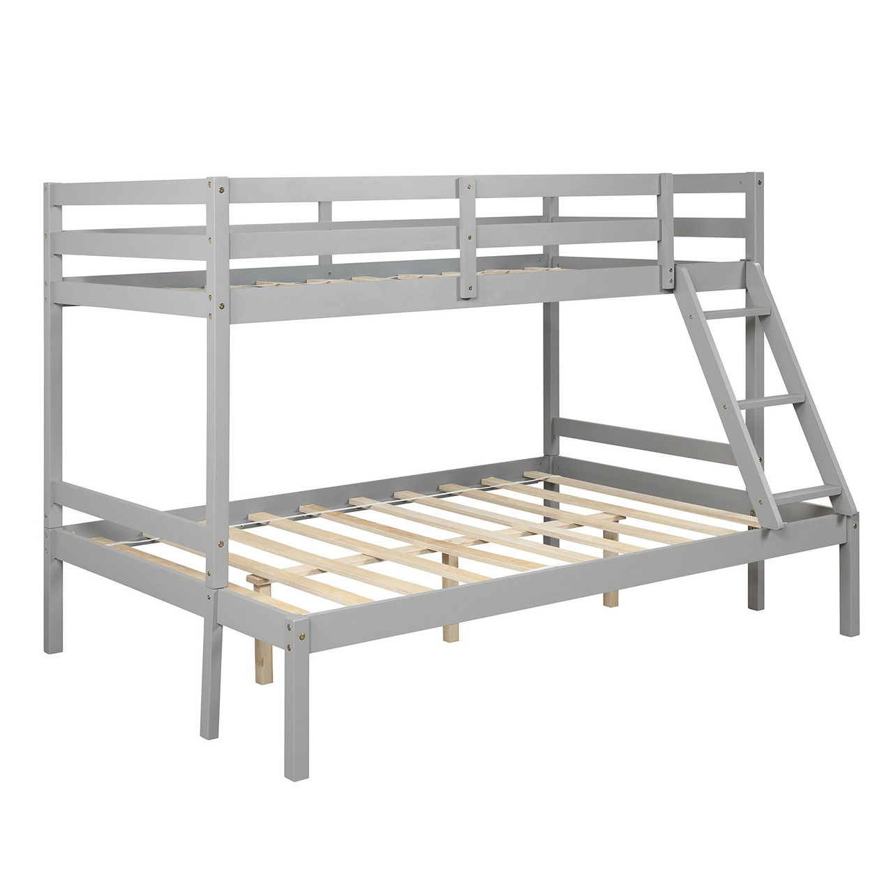 Gray Twin Size Full Size Bunk Bed