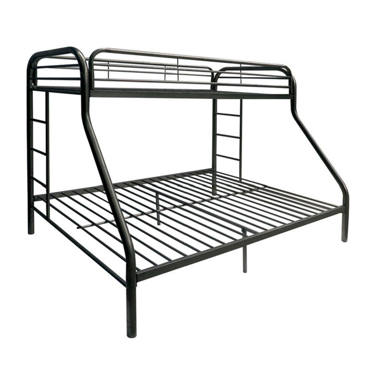 homeroots bed & bath Black Twin Over Full Size Bunk Bed 
