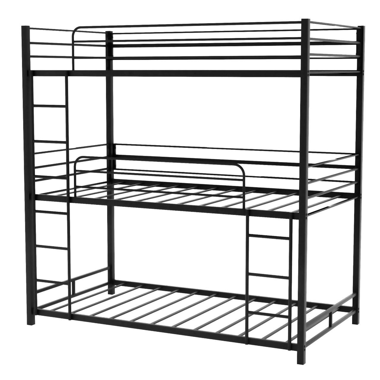 homeroots bed & bath Black Twin Over Twin Over Twin Traditional Bunk Bed 