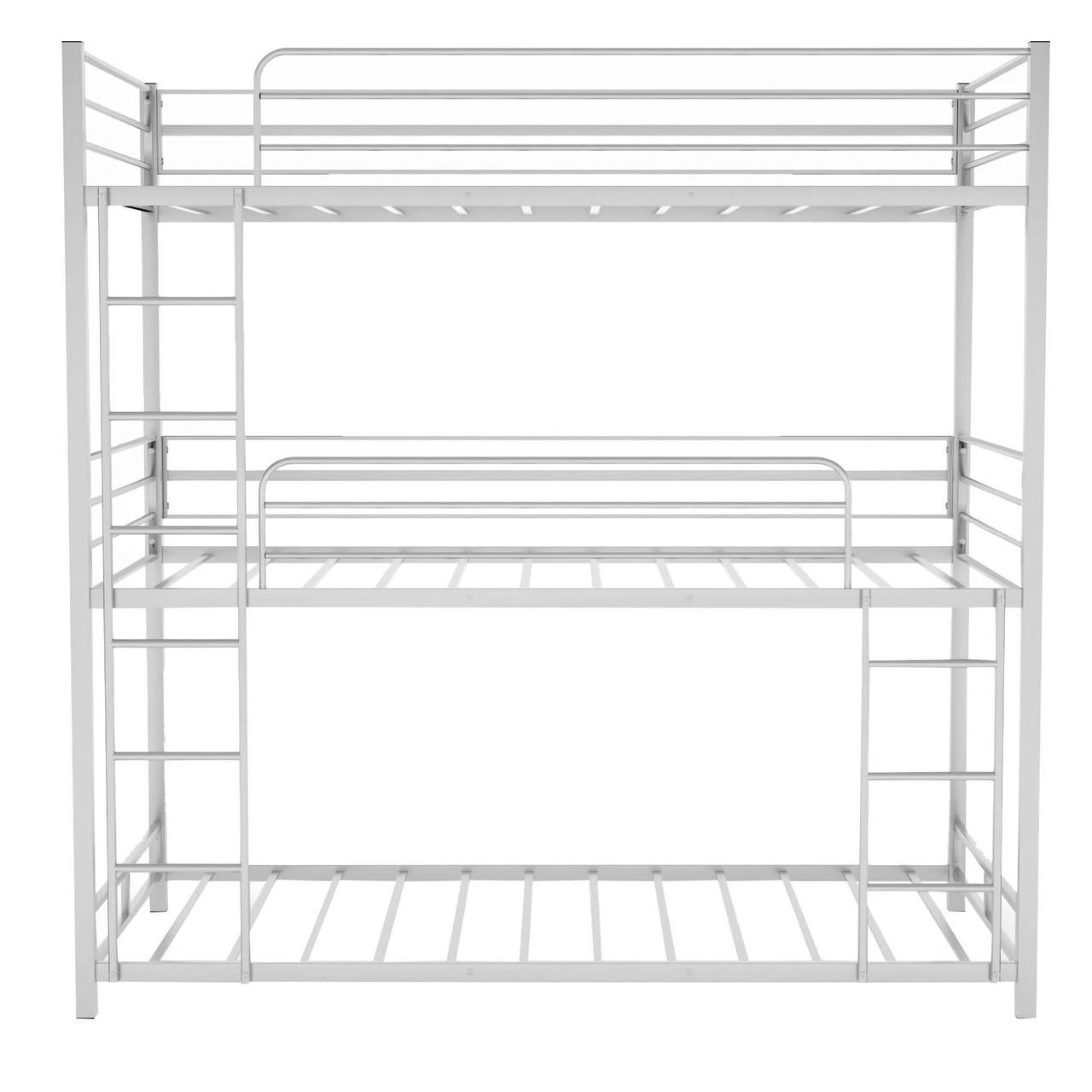 homeroots bed & bath Silver Twin Over Twin Over Twin Traditional Bunk Bed 