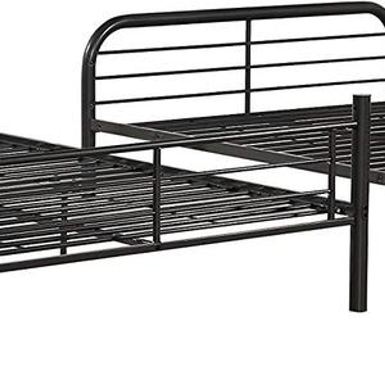 homeroots beddings 79" X 57" X 65" Gunmetal Metal Tube Full Over Full Bunk Bed 