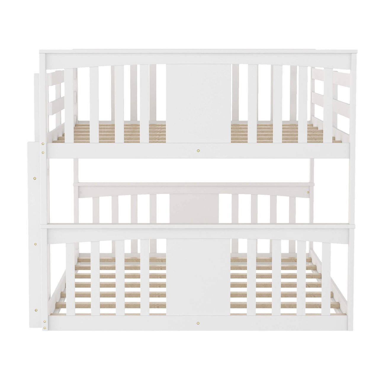 homeroots bed & bath White Classic Full Over Full Bunk Bed with Ladder 
