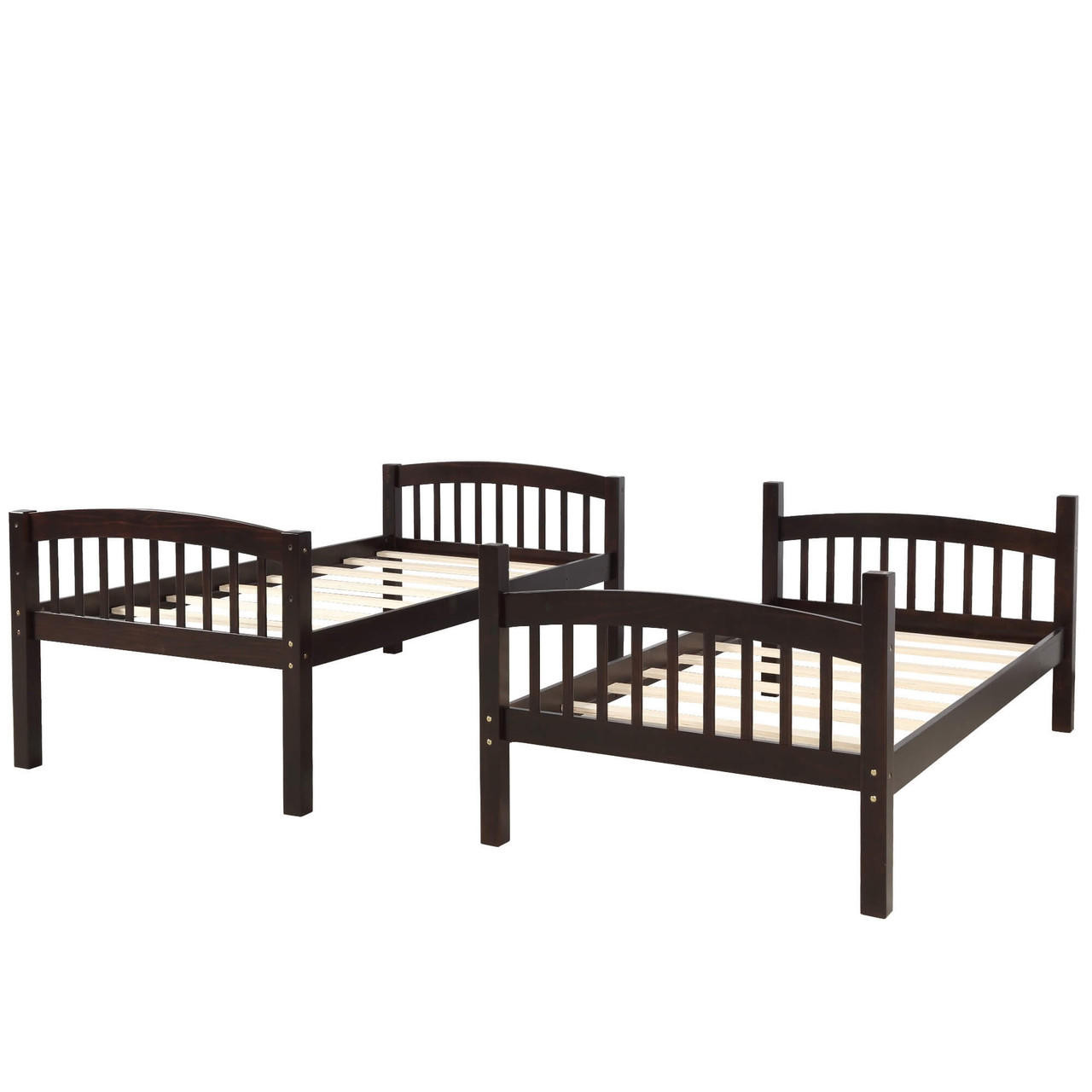 homeroots bed & bath Brown Twin Over Twin Bunk Bed 