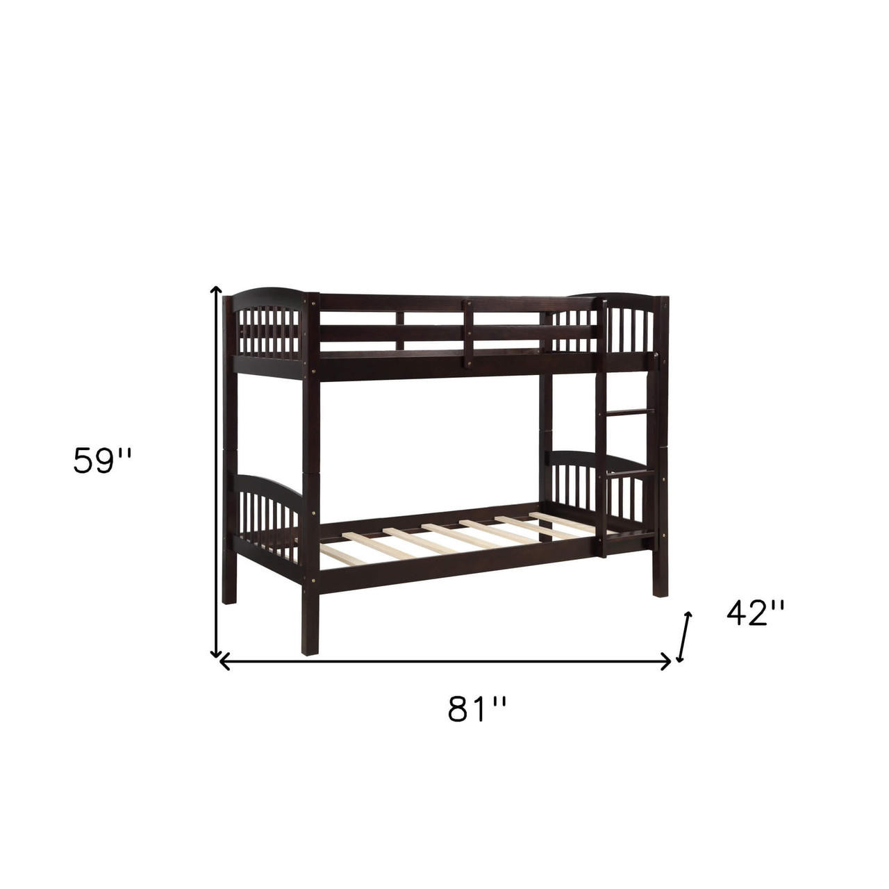 homeroots bed & bath Brown Twin Over Twin Bunk Bed 