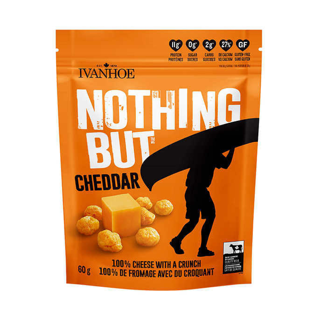 Nothing But Ivanhoe Nothing But Cheese Snacks Variety Pack - 12 Bags x 60g, High Protein 
