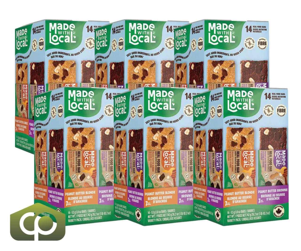  Made with Local Real Food Bars - 28 Bars x 53g, Gluten-Free, Dairy-Free (6/Case) 