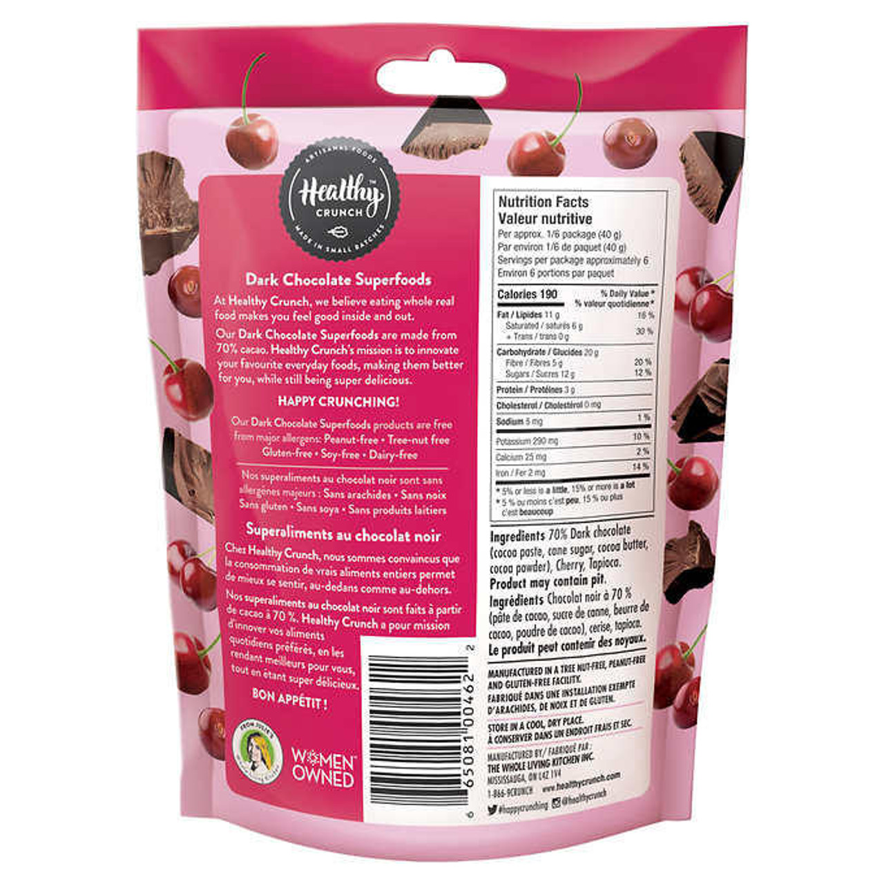  Healthy Crunch Dark Chocolate Superfoods Cherry - 6 Packs x 235g 