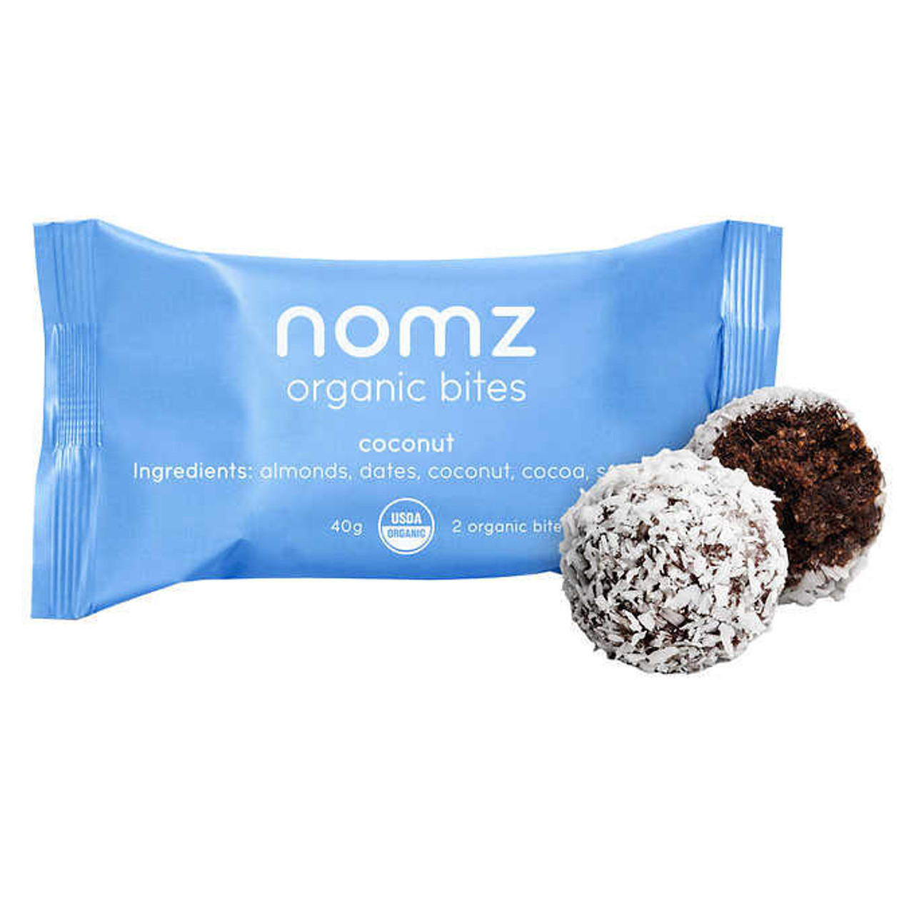  nomz Organic Bites, Assorted Flavours - 60 Bites x 40g (5/Case) 