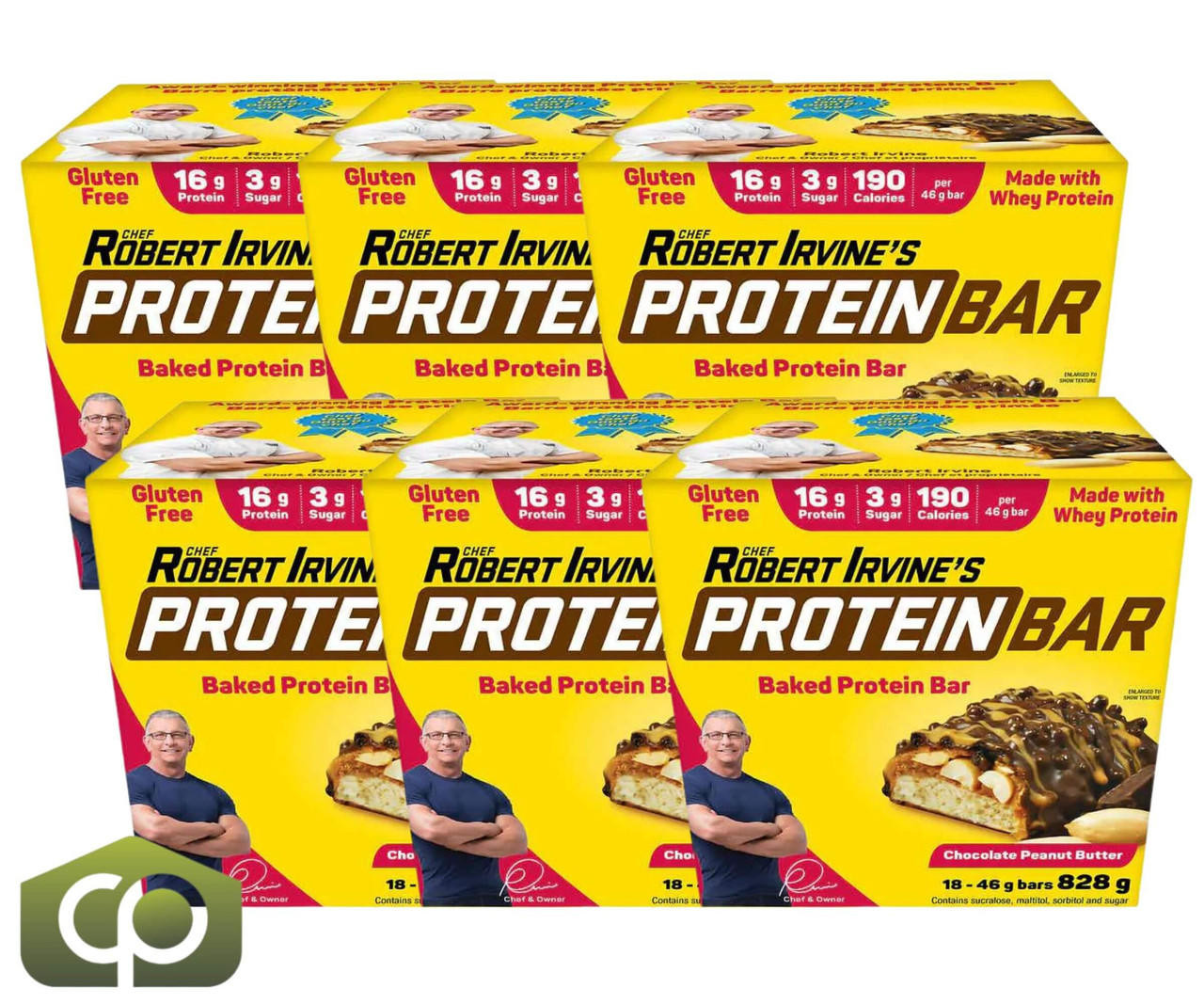 Chef Robert Irvine's Baked Protein Bars, Chocolate Peanut Butter 46g (6/Case) 