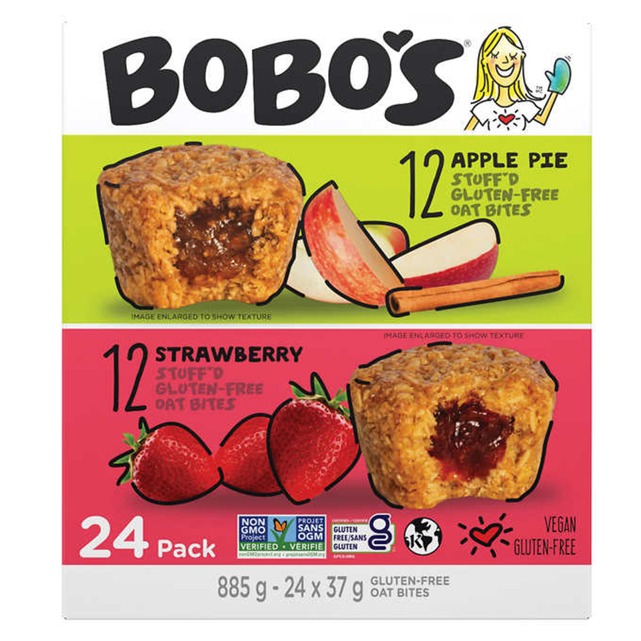 Bobo's Stuff’d Oat Bites Variety Pack - 24 × 37g, Gluten-Free (6/Case) - Chicken Pieces