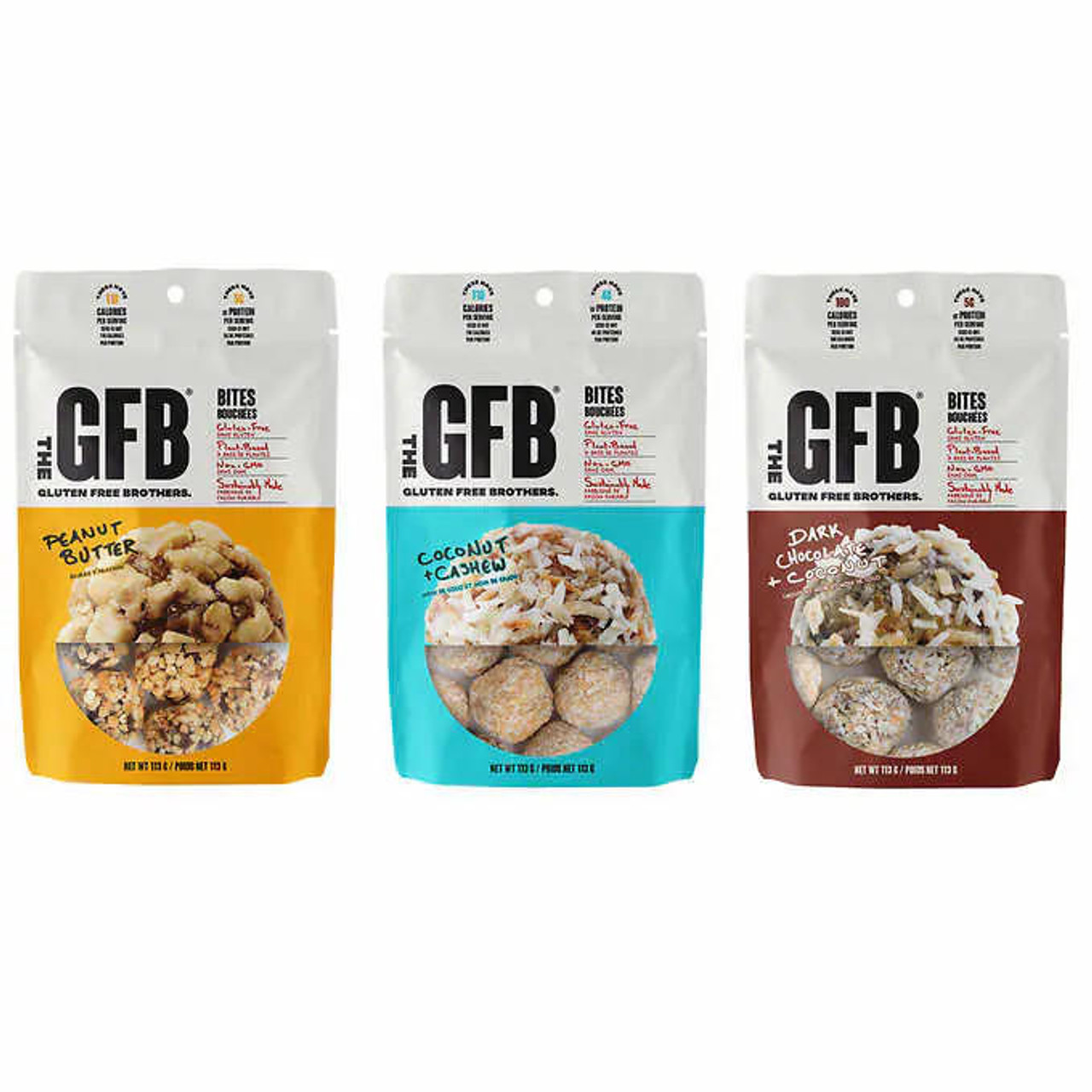 THE GFB The GFB Bites Variety Pack, 113g - Gluten-Free, Plant-Based Snacks (12/Case) 