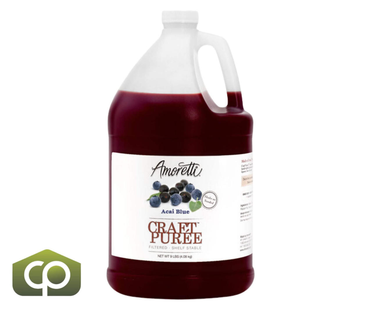 AMORETTI Amoretti Acai Blue Craft Puree 1 Gallon - Delight in Fresh Acai-Blueberry Bliss 