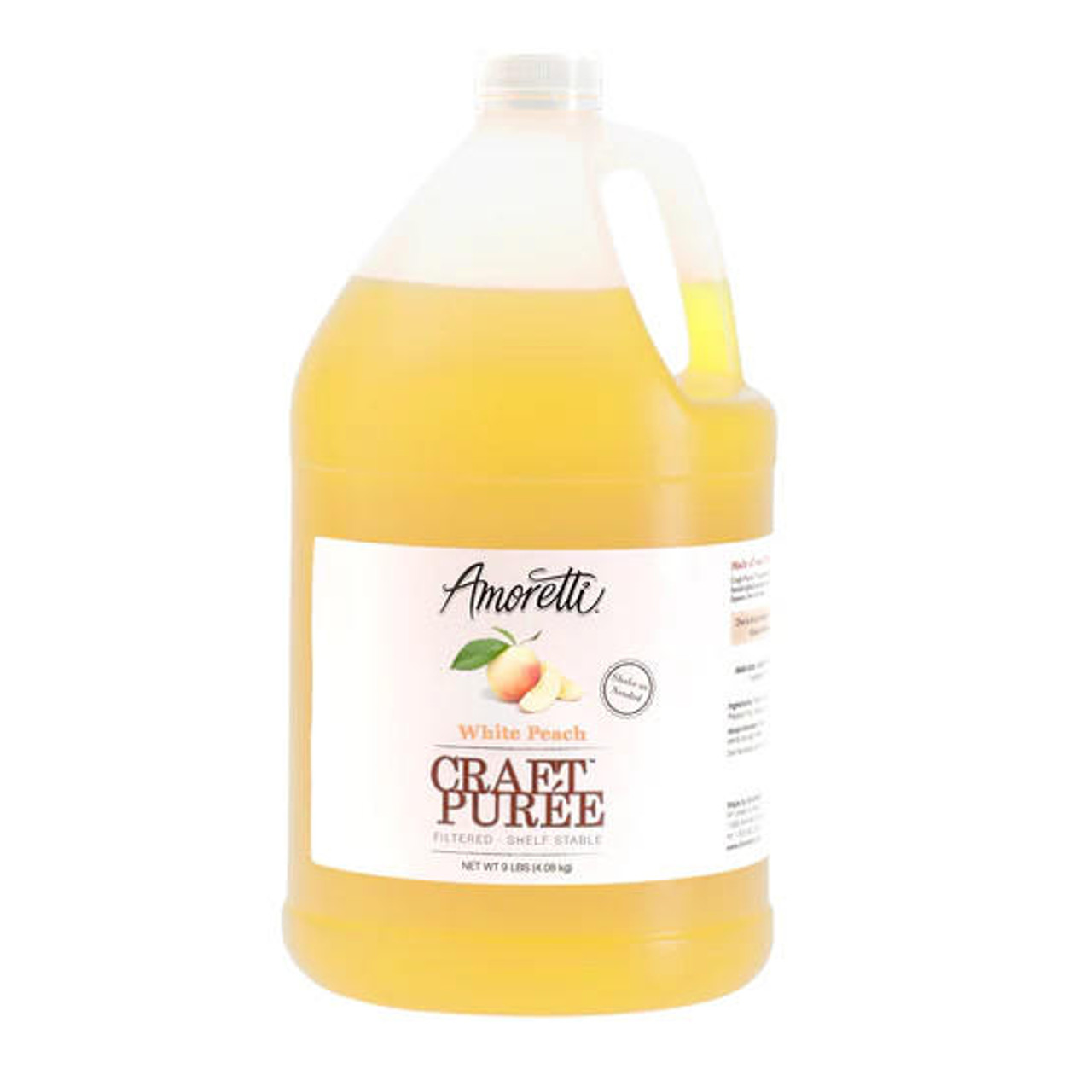 AMORETTI Amoretti White Peach Craft Puree 1 Gallon - Fresh Luxuriously Sweet Flavor 
