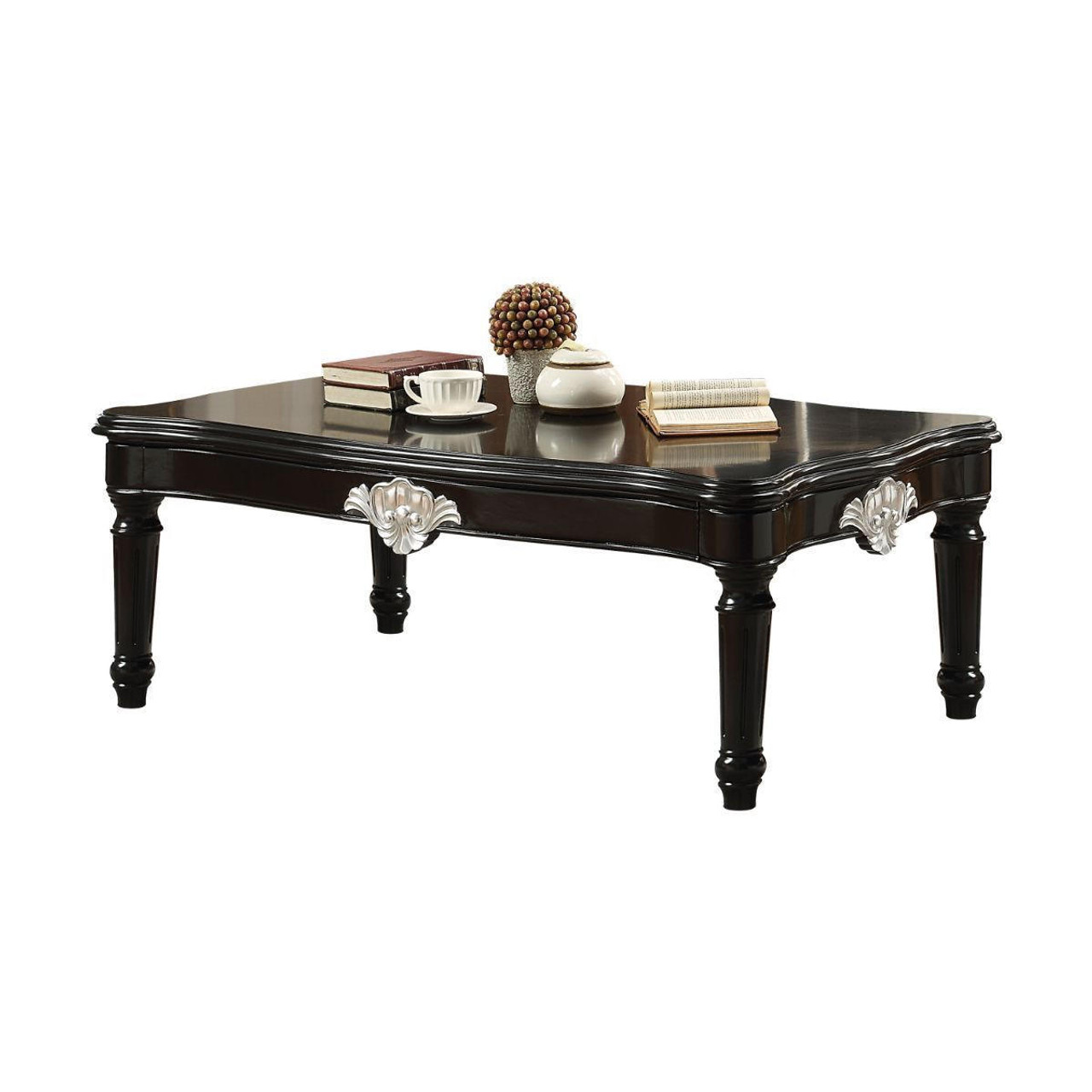 homeroots living room 55" Black Rectangular Coffee Table 