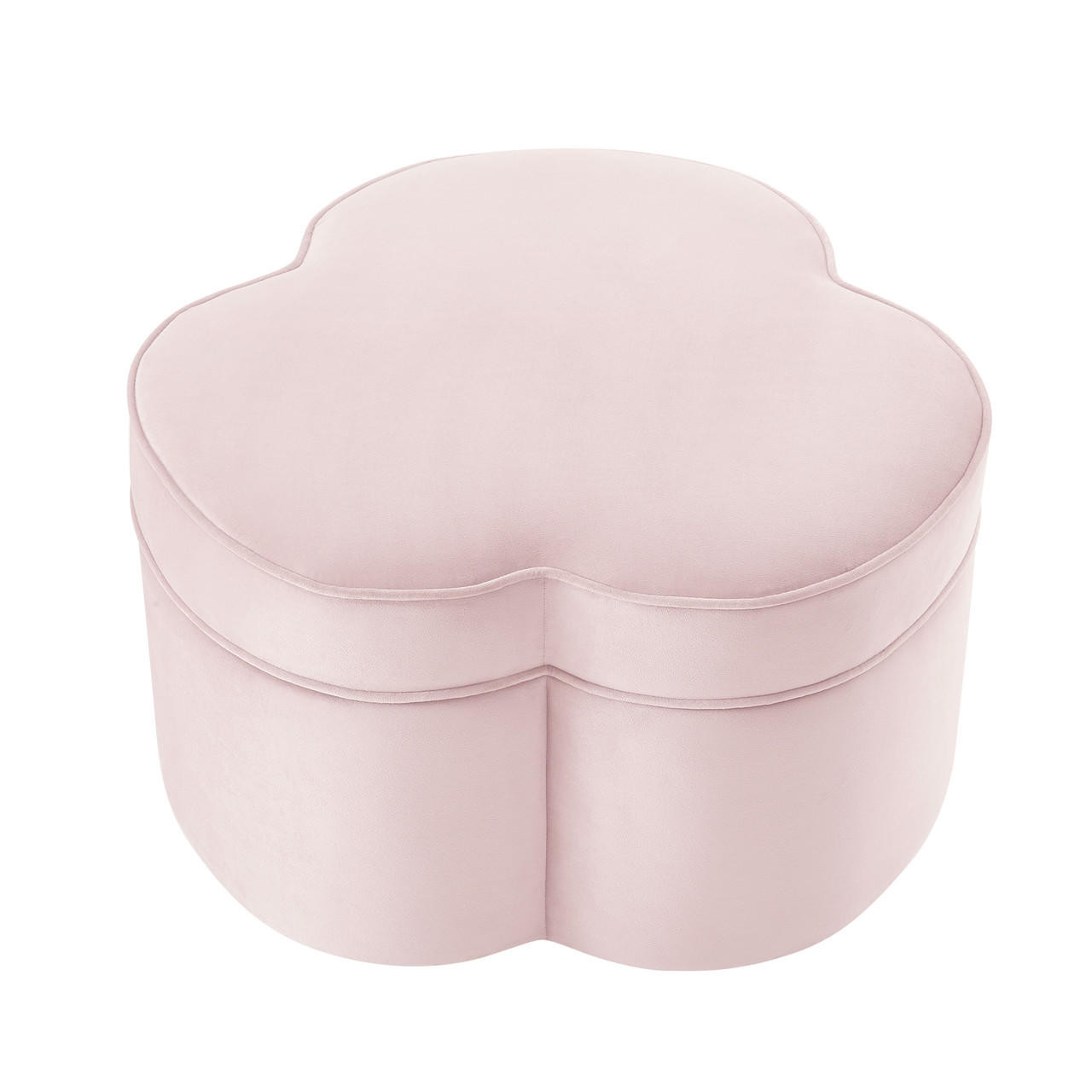 homeroots living room 28" Blush Velvet Specialty Cocktail Ottoman 