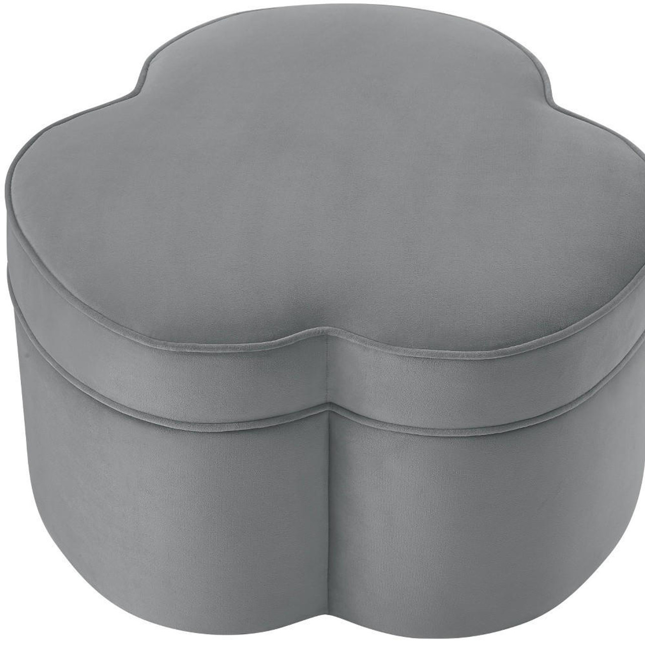 homeroots living room 28" Gray Velvet Specialty Cocktail Ottoman 