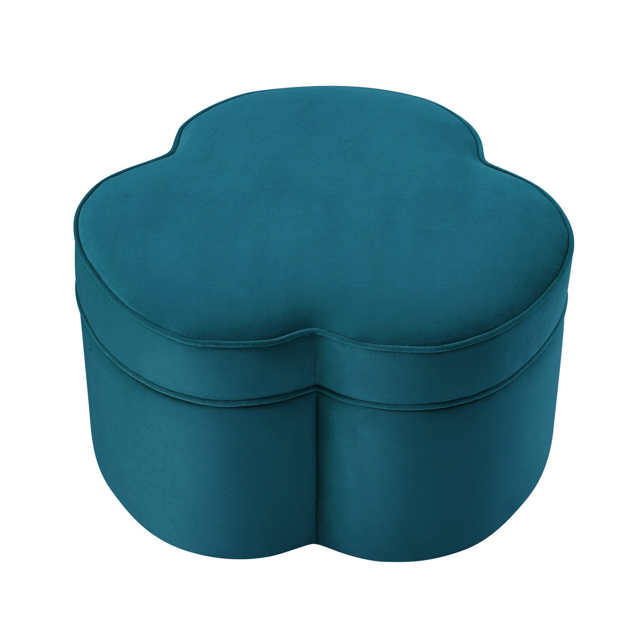 homeroots living room 28" Teal Blue Velvet Specialty Cocktail Ottoman 