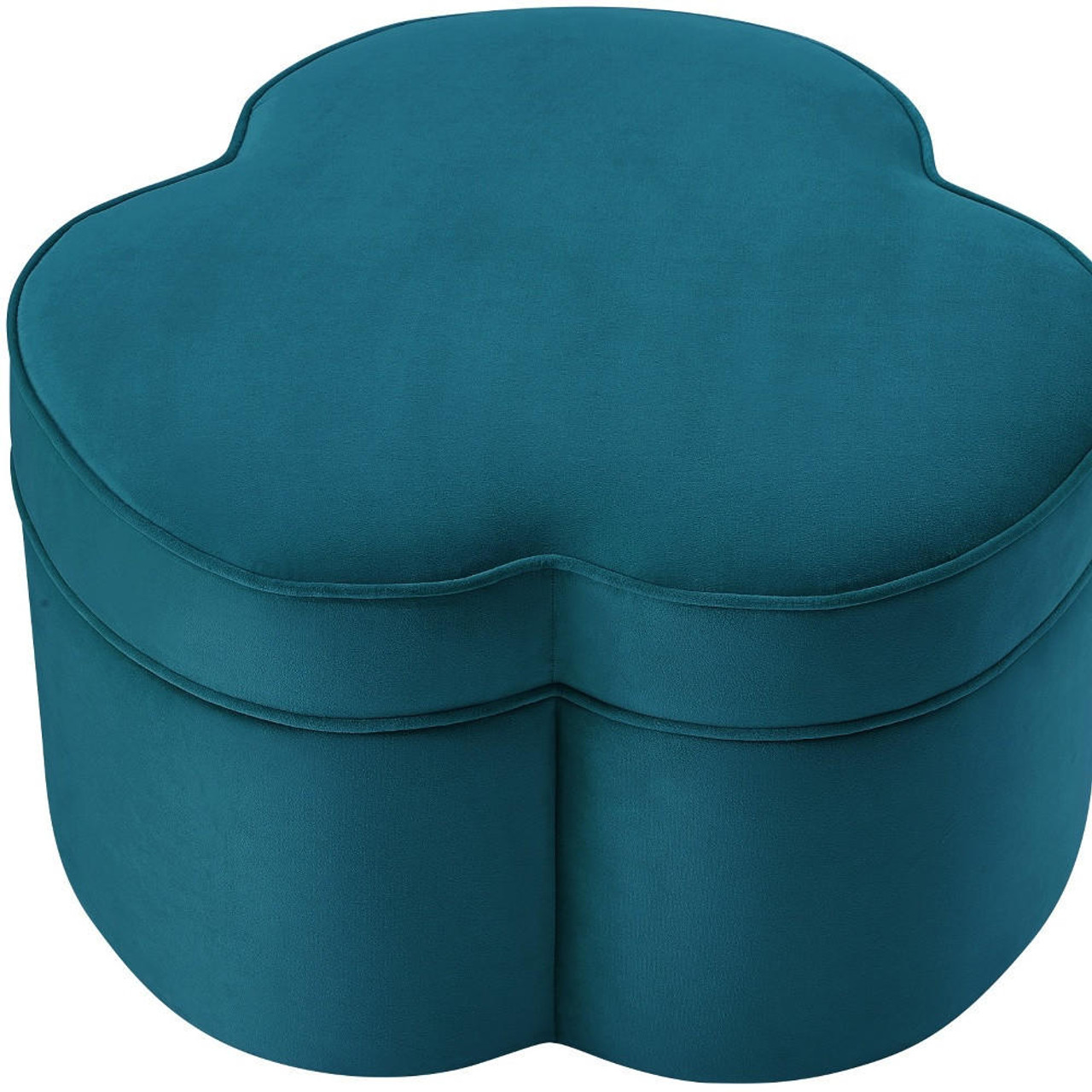 homeroots living room 28" Teal Blue Velvet Specialty Cocktail Ottoman 