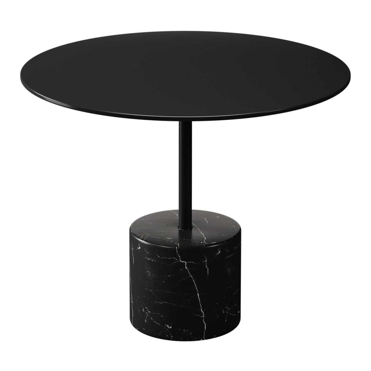 homeroots living room 17" Black Steel Round Coffee Table 