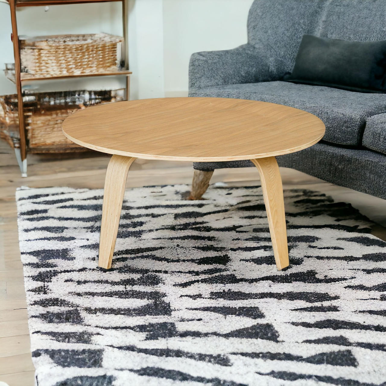 homeroots coffee tables 34" Natural Round Coffee Table 