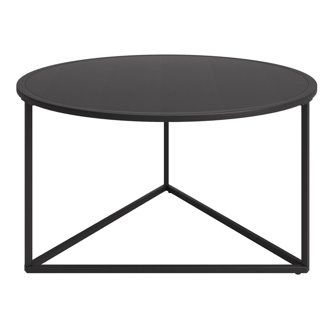 homeroots living room 33" Black Steel Round Coffee Table 