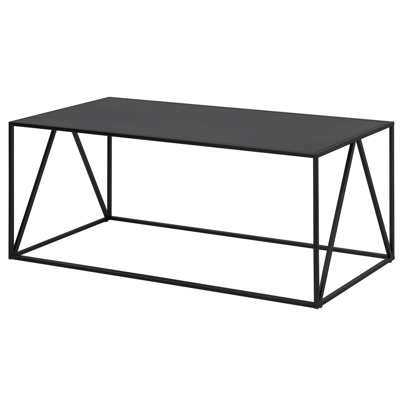 homeroots living room 45" Black Steel Rectangular Coffee Table 