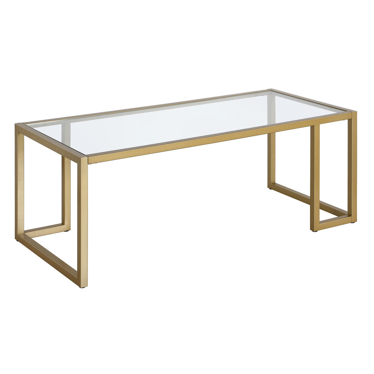 homeroots living room 45" Gold Glass Rectangular Coffee Table 