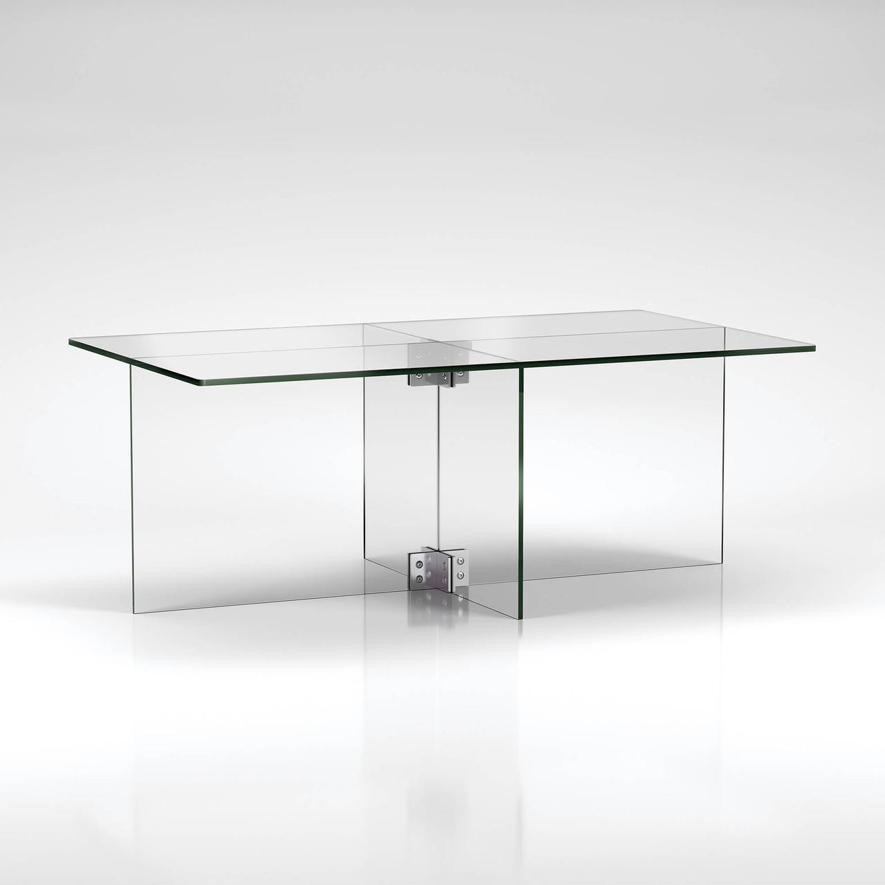 homeroots living room 24" Clear Glass Rectangular Coffee Table 