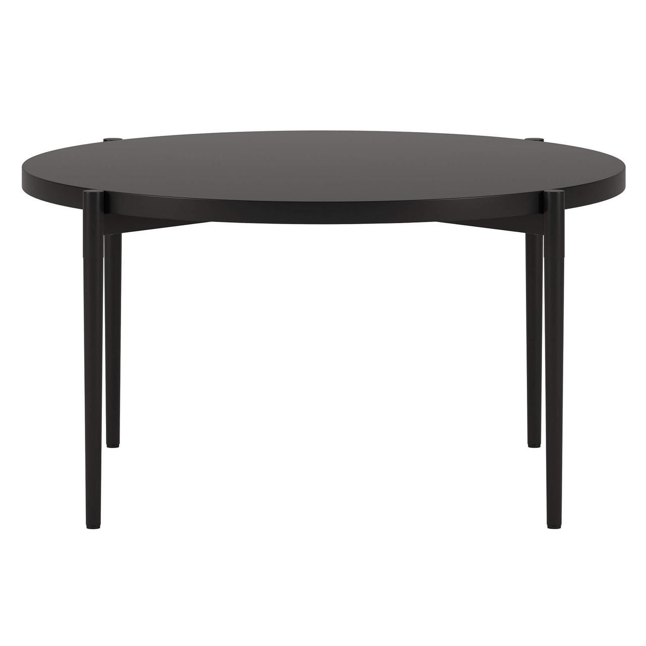 homeroots living room 32" Black Steel Round Coffee Table 