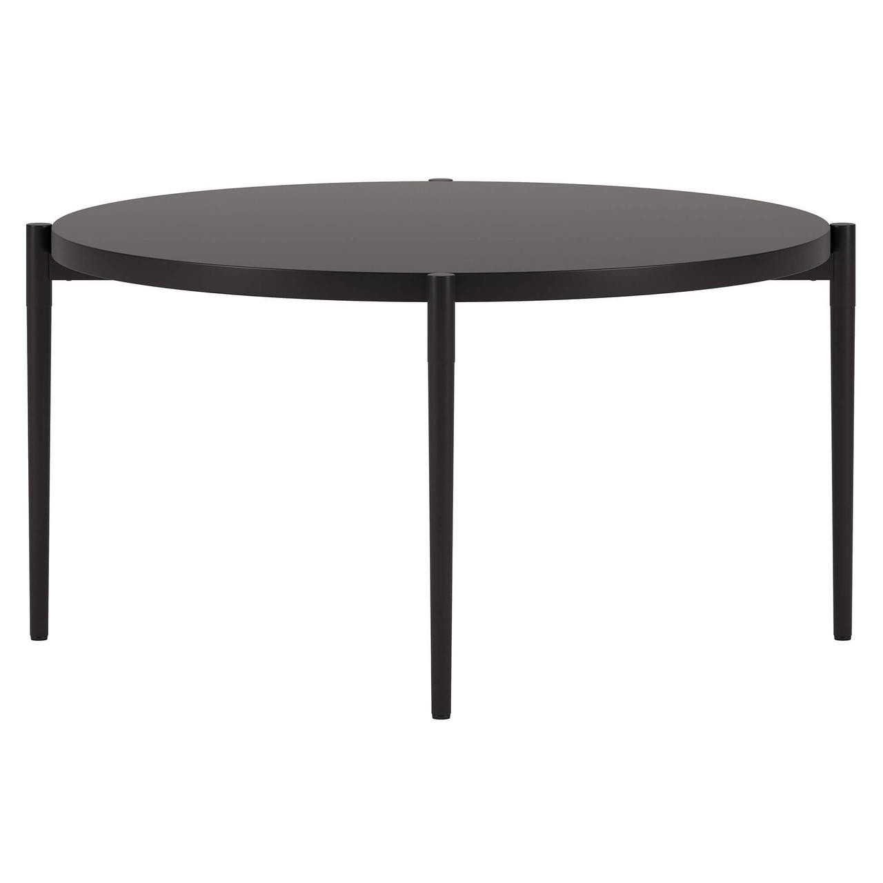 homeroots living room 32" Black Steel Round Coffee Table 